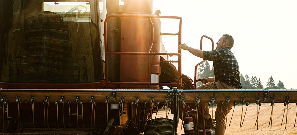 Man on combine
