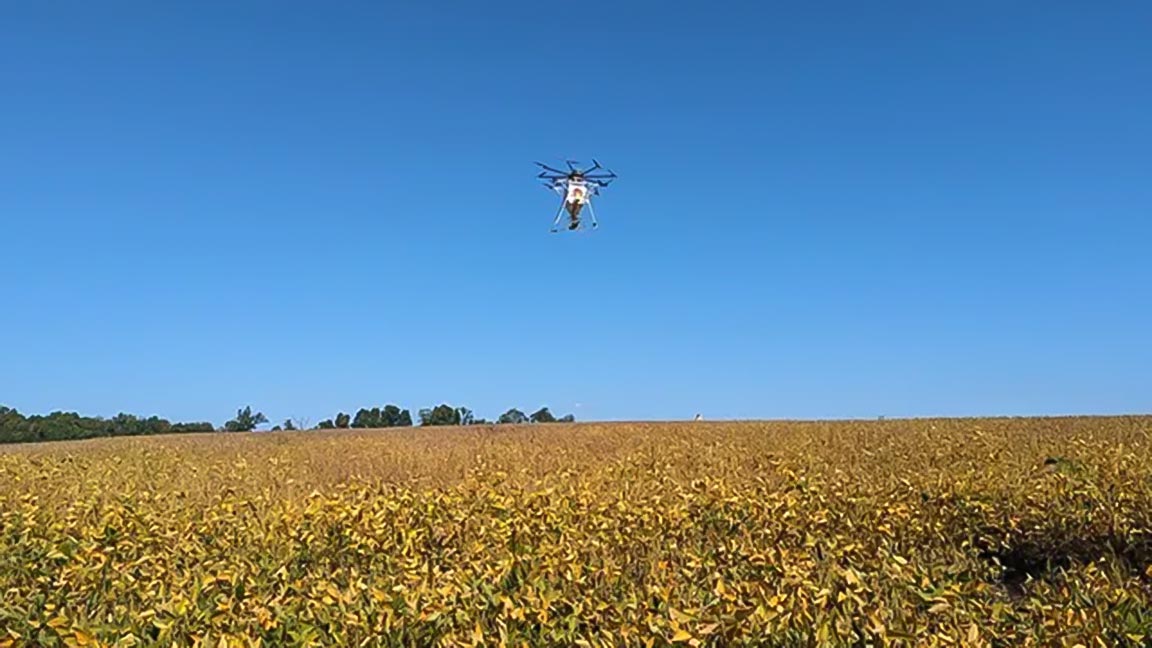 drone over crops