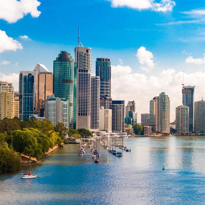 Arial shot of Brisbane, Australia