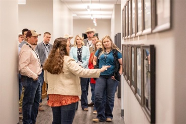Visitors touring the Angus office headquarters in St. Joseph, Missouri.
