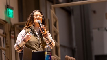 Kara Lee, director of producer engagement at Certified Angus Beef , presents “Marbling, Feed and Fertility,” a discussion surrounding both maternal and carcass traits.     
