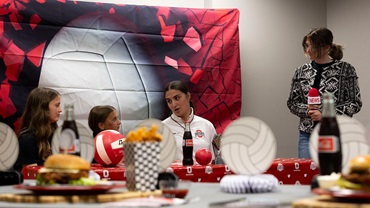 Members of the Ohio Intermediate team perform a skit during the judging of the All-American Certified Angus Beef&#174; Cook-Off held in Tulsa, Okla. (Left to right: Lilly Gahler, Carrie Gahler, Maggie Davis and Aubrey Bapst. 