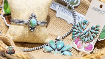 The annual Angus Foundation silent auction was held June 30-July 4, 2025, in conjunction with the 2025 National Junior Angus Show in Tulsa, Okla. A three-piece native American jewelry set was just one of the many items offered.  