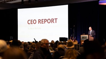 2025 Angus Convention attendees listen to the American Angus Association&#174; CEO Report given by Mark McCully during the 142nd Convention of Delegates in Kansas City on Sunday, Nov. 2.
