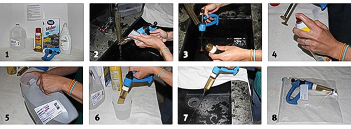 steps to clean syringe