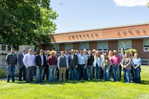 The 2026 BLI class gathers outside of the American Angus Association’s headquarters in Saint Joseph, Mo.
