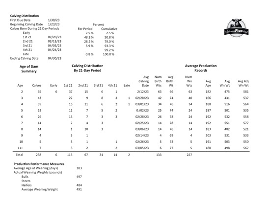 AHIR production performance report example